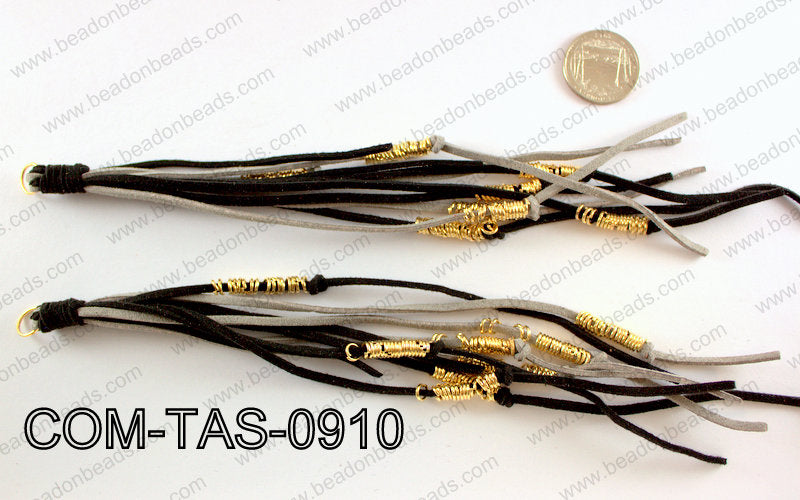 SUEDE LEATHER TASSELS COM-TAS-0910