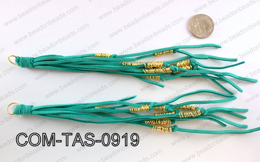 SUEDE LEATHER TASSELS COM-TAS-0919