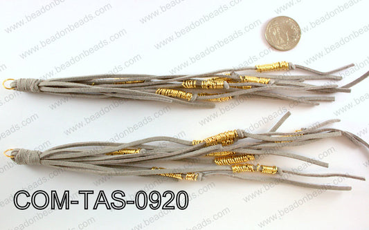 SUEDE LEATHER TASSELS COM-TAS-0920