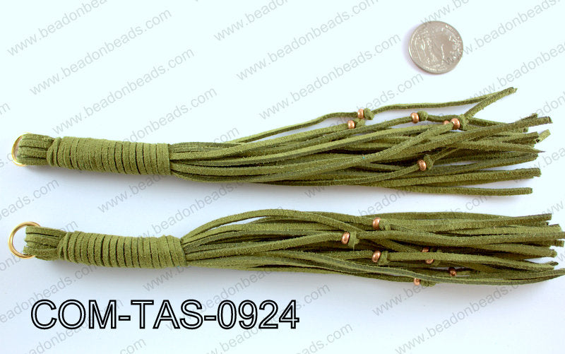 SUEDE LEATHER TASSELS COM-TAS-0924