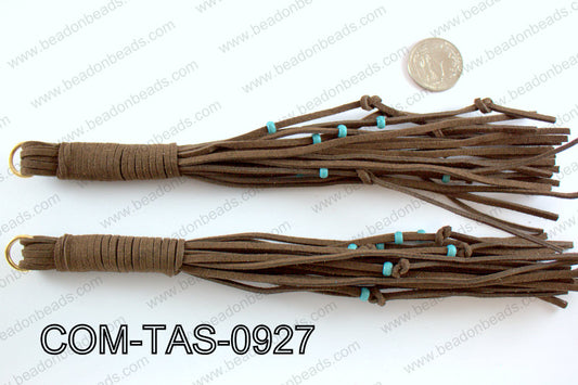 SUEDE LEATHER TASSELS COM-TAS-0927