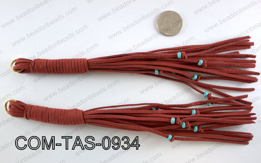 SUEDE LEATHER TASSELS COM-TAS-0934