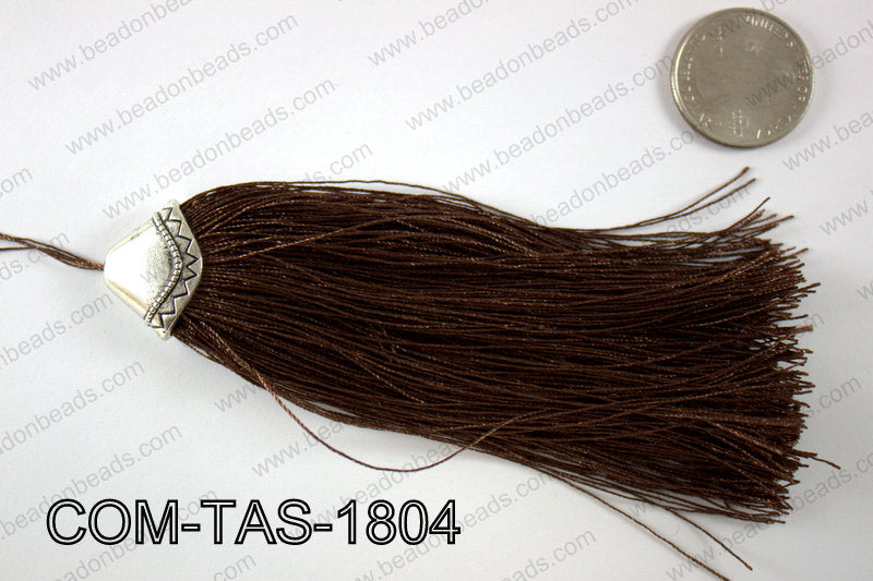 Flat beadcap silk tassels 18x23MM COM-TAS-1804