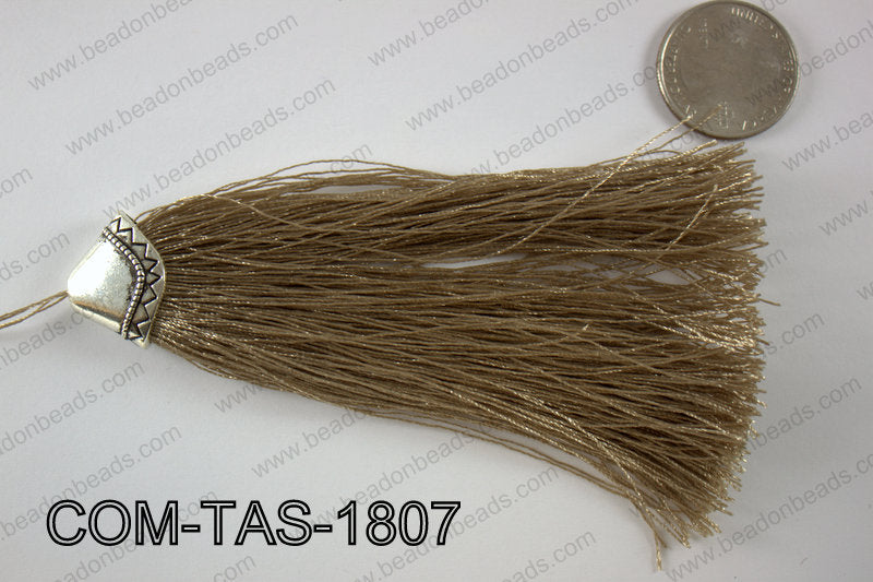 Flat beadcap silk tassels 18x23MM COM-TAS-1807