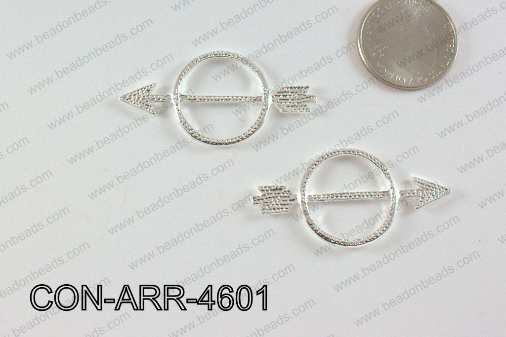 Metal Arrow Connector Silver 23x46mm CON-ARR-4601