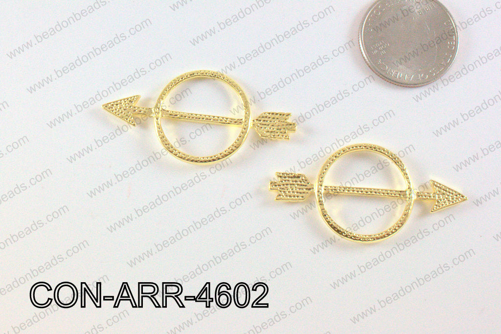 Metal Arrow Connector Gold 23x46mm CON-ARR-4602