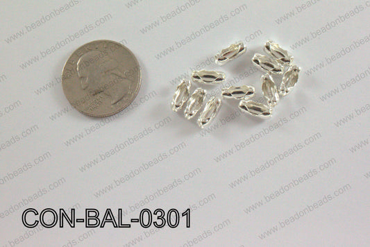 Ball chain connector around 4x10 mm light silver  CON-BAL-0301