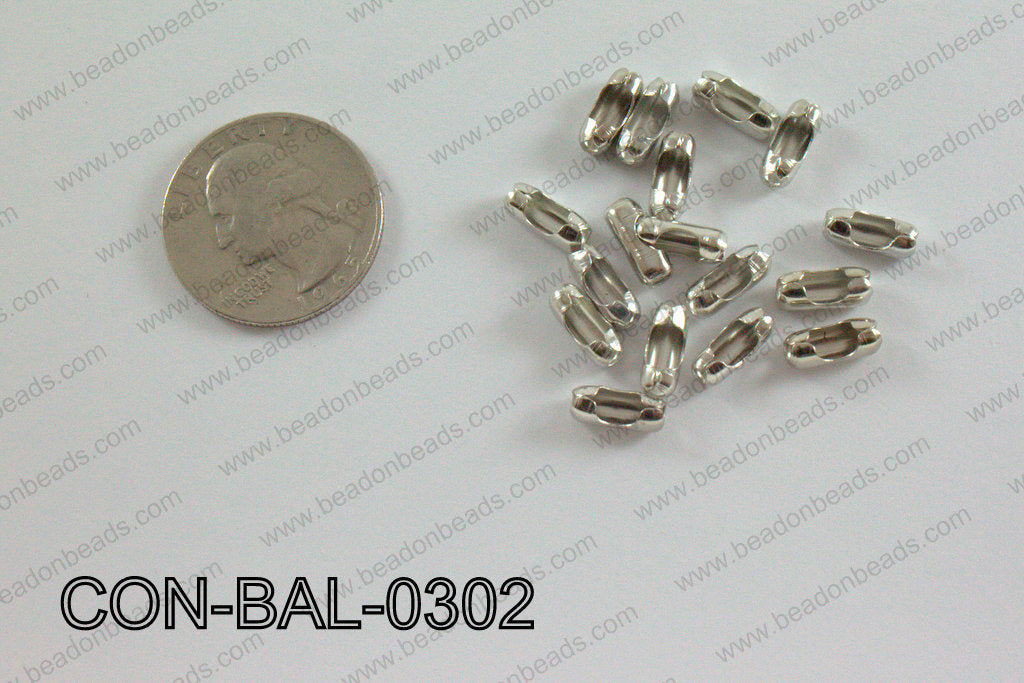 Ball chain connector around 4x10 mm dark silver  CON-BAL-0302