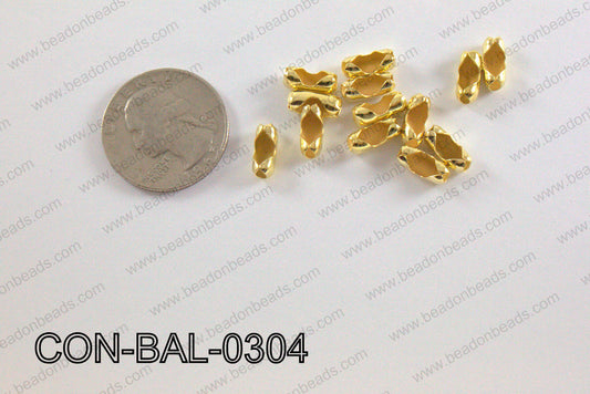 Ball chain connector around 4x10 mm gold  CON-BAL-0304