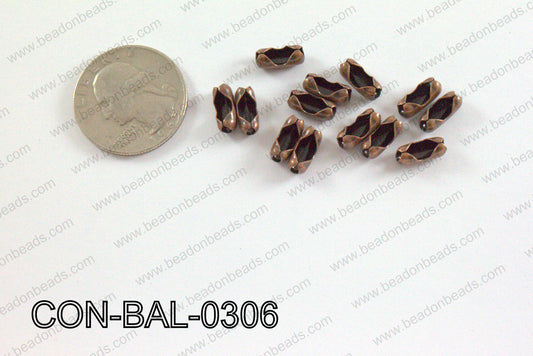 Ball chain connector around 4x10 mm copper  CON-BAL-0306