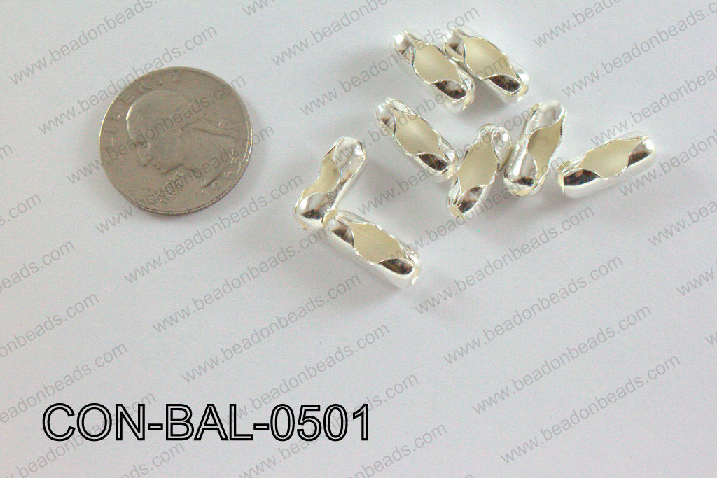 Ball chain connector around 6x15 mm light silver  CON-BAL-0501