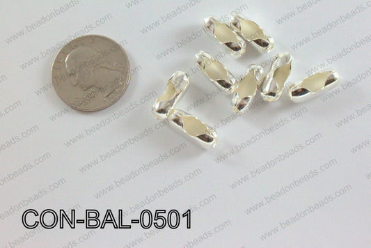 Ball chain connector around 6x15 mm light silver  CON-BAL-0501