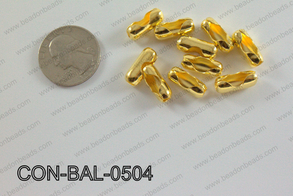 Ball chain connector around 6x15 mm gold  CON-BAL-0504
