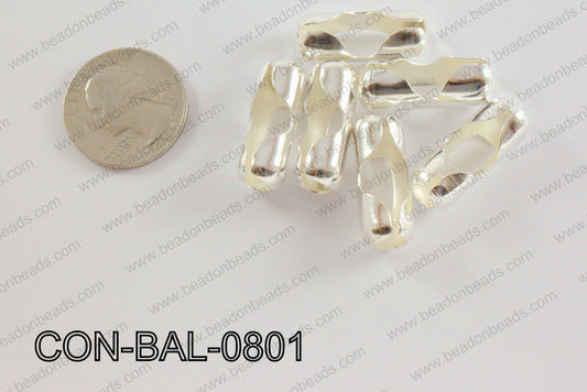 Ball chain connector around 10x24 mm light silver  CON-BAL-0801