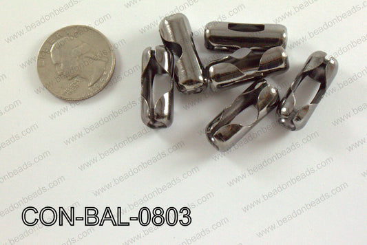 Ball chain connector around 10x24 mm gun metal  CON-BAL-0803