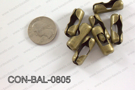Ball chain connector around 10x24 mm brass  CON-BAL-0805