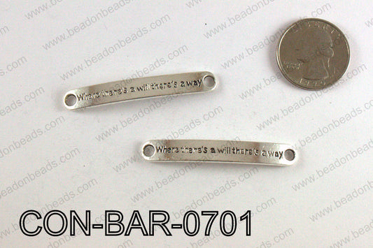 Curved bar connector 7x50mm, Silver CON-BAR-0701