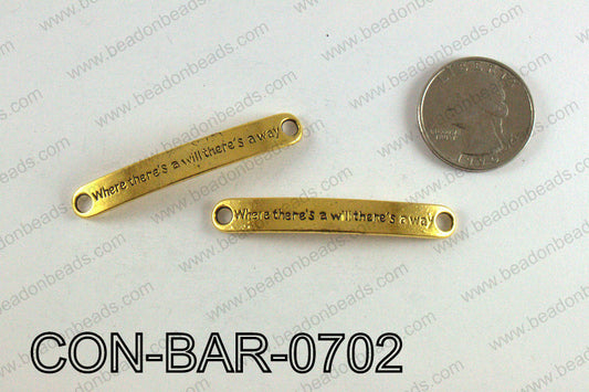 Curved bar connector 7x50mm, Gold CON-BAR-0702