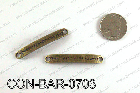 Curved bar connector 7x50mm, Bronze CON-BAR-0703