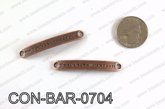 Curved bar connector 7x50mm, Copper CON-BAR-0704