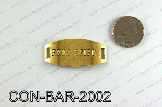 Free spirit bar connector 20x45mm, Gold CON-BAR-2002