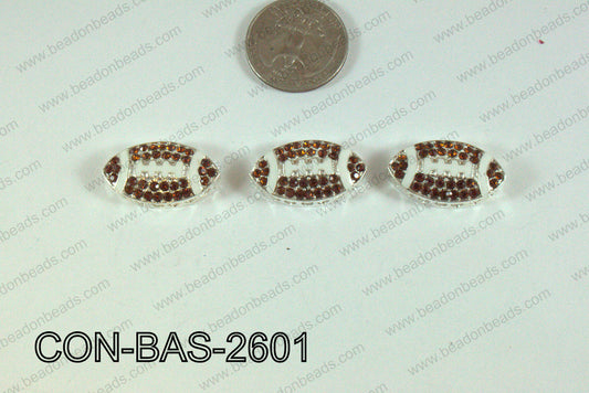 Connector with rhinestones Football 15x26mm CON-BAS-2601