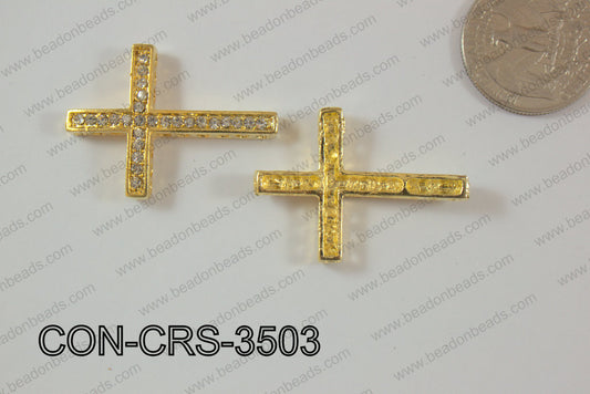 Sideway Cross 25x35mm Gold CON-CRS-3503