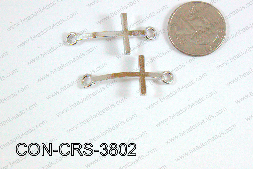 Sideway cross connector cross Dark Silver 17x38mm CON-CRS-3802