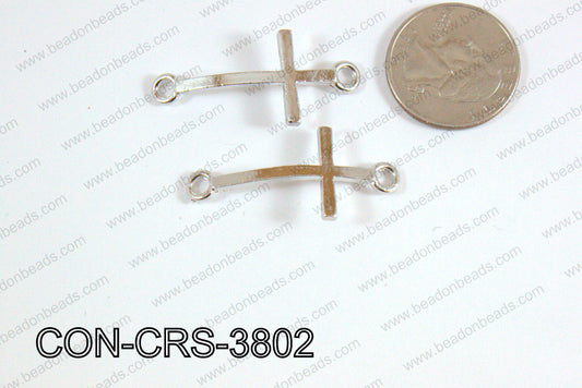Sideway cross connector cross Dark Silver 17x38mm CON-CRS-3802
