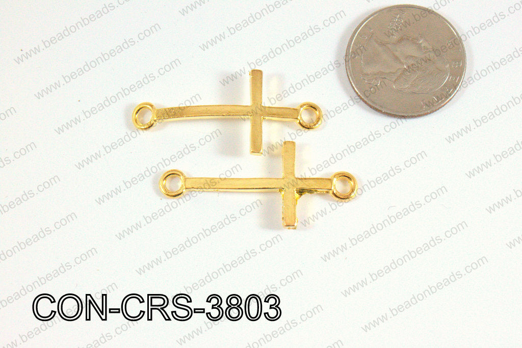 Sideway cross connector cross Gold 17x38mm CON-CRS-3803
