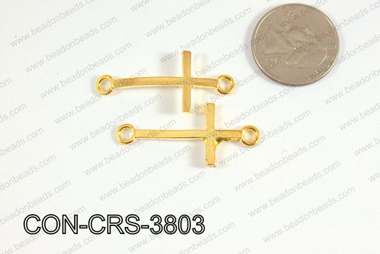 Sideway cross connector cross Gold 17x38mm CON-CRS-3803