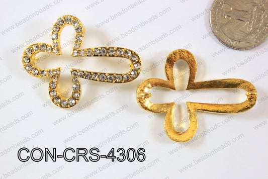 Sideway Cross 34x43mm Gold CON-CRS-4306