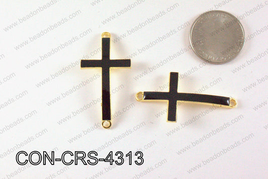 Metal Gold Cross Connector Black 43X23mm CON-CRS-4313