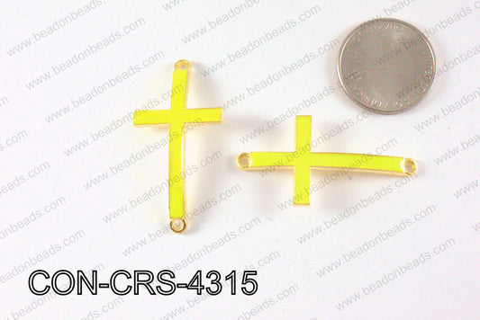 Metal Gold Cross Connector Yellow 43X23mm CON-CRS-4315