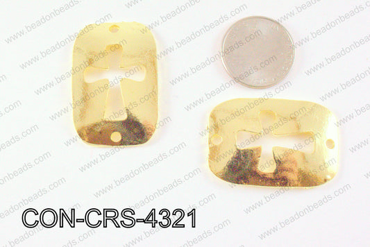 Metal Cross Connector Gold 43x28mm CON-CRS-4321
