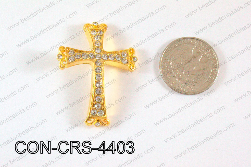 Sideway cross connector,Gold 32x44mm CON-CRS-4403