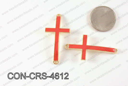 Metal Gold Cross Connector Red 46X23mm CON-CRS-4612