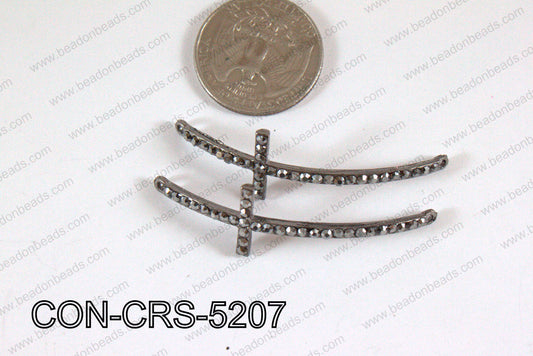 Connector with rhinestones Cross gm/gm 15x52mm CON-CRS-5207