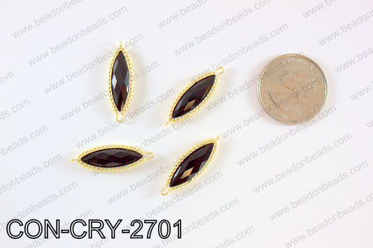 gold bezel crystal Mariquesa connector  CON-CRY-2701