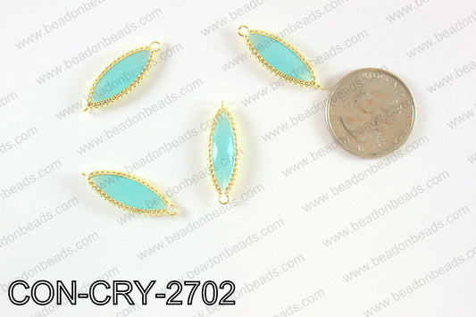 gold bezel crystal Mariquesa connector  CON-CRY-2702