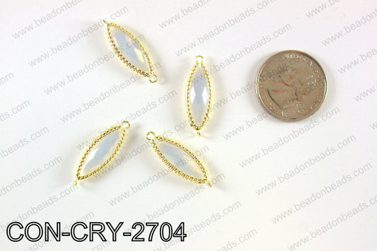 gold bezel crystal Mariquesa connector  CON-CRY-2704