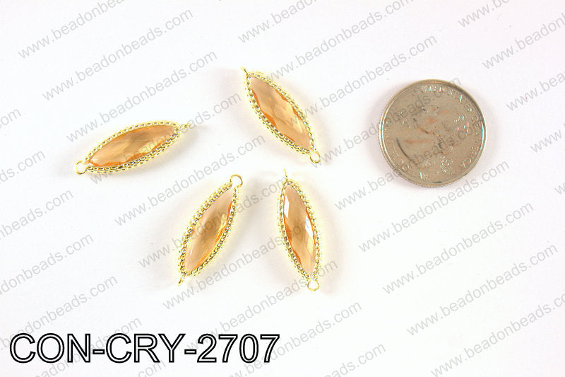 gold bezel crystal Mariquesa connector  CON-CRY-2707