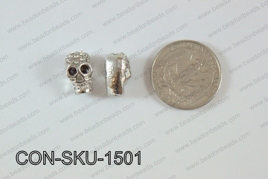 Sideway Skull connector Silver 9x15mm CON-SKU-1501