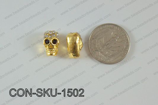 Sideway Skull connector Gold 9x15mm CON-SKU-1502