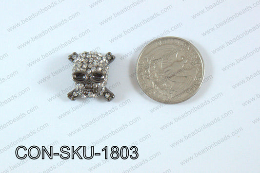 Sideway Skull connector gunmetal 16x18mm CON-SKU-1803