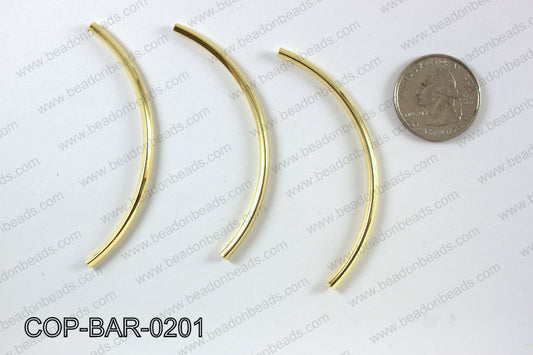Gold curved bar 2x68mm COP-BAR-0201