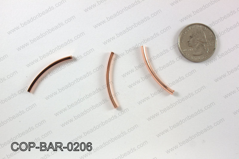 Rose gold curved bar 2x35mm COP-BAR-0206