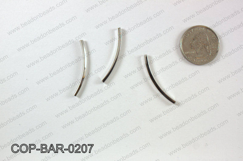 Silver curved bar 2x35mm COP-BAR-0207