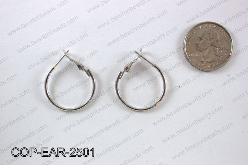 Earring hoops 25mm, Silver  COP-EAR-2501