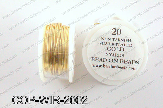Non Tarnish silver plated wrapping wire 20 gauge, GoldCOP-WIR-20